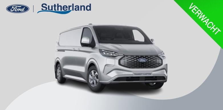 Ford E-Transit Custom 340 L2H1 Limited 71 kWh 218pk | Laadvl, Auto's, Automaat, Zwart, 71 kWh, Nieuw
