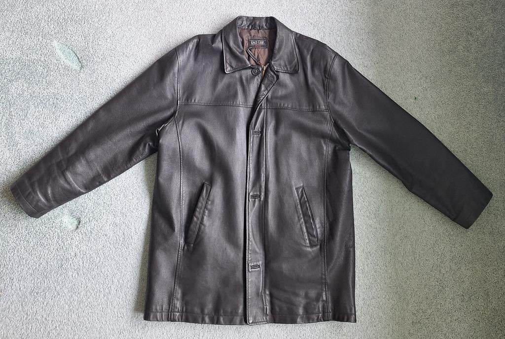 Leren jas (echt leder, maat 52/L, valt groot), Ophalen of Verzenden, Maat 52/54 (L), Bruin