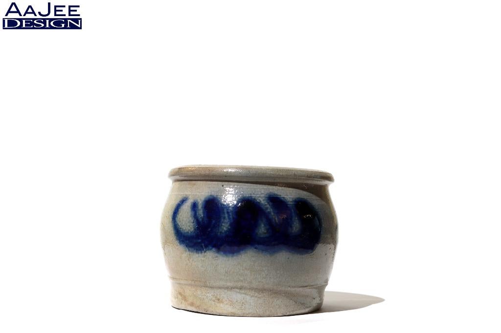 Keulse pot met blauwe decoratie – Origineel – Keulse zoutpot, Antiek en Kunst, Ophalen of Verzenden