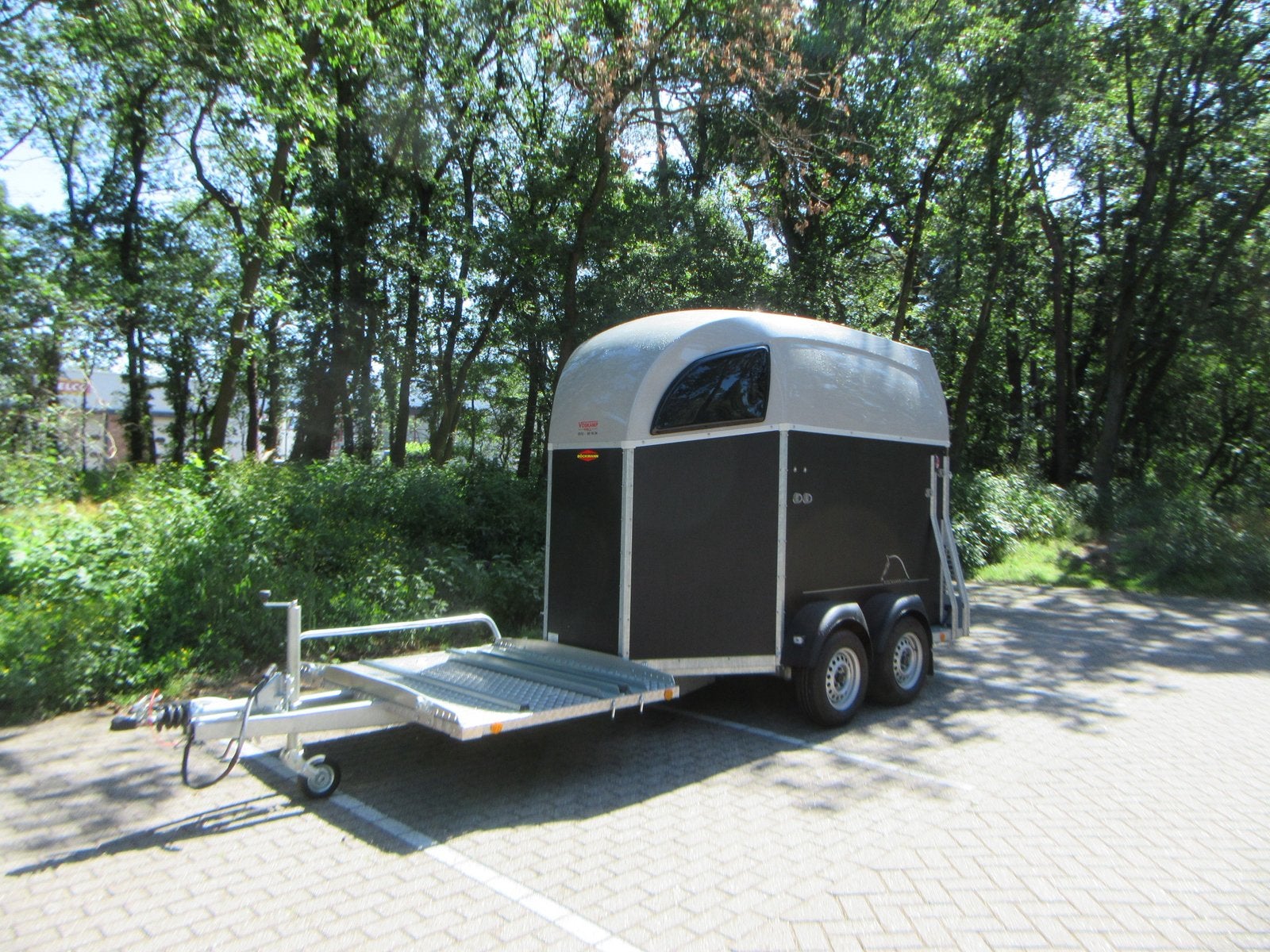 Mentrailer Bockmann, Ophalen, Gebruikt, Hout, 2-paards trailer