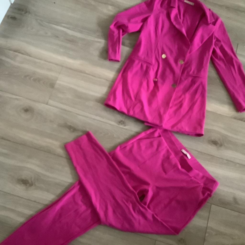 Studio Anneloes bonded travelstof pak xl fuchsia, Kleding | Dames, Kostuum of Pak, Maat 46/48 (XL) of groter, Ophalen of Verzenden