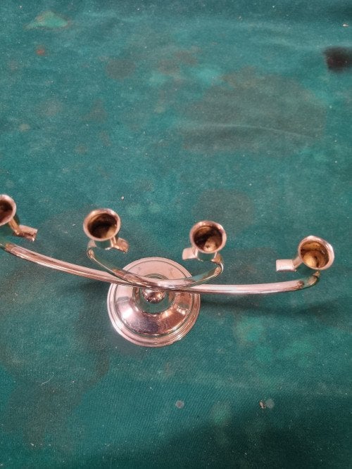 kandelaar zilver kleurig kleine kaarsen, Ophalen of Verzenden, 'T Olde Gre-j, Info@toldegrej.nl, Endepoelstraat 20f Didam