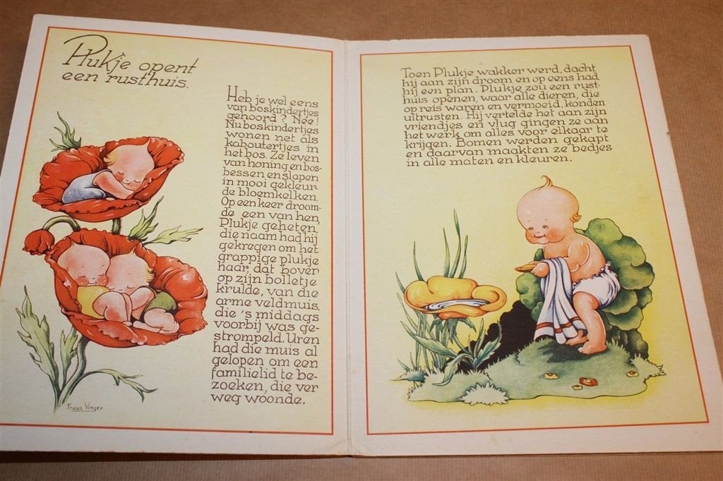 Plukje Opent een Rusthuis — Truus Vinger, Prentenboek 1947, Ophalen of Verzenden, Gelezen