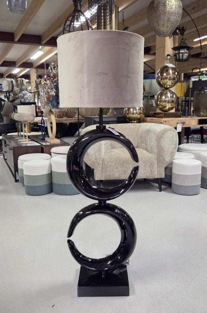 Grote tafellamp lampvoet MAAN Light & Living zwart, Zwart, Nieuw, Metaal, Met schakelaar