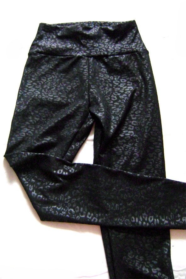 wetlook panther print legging gothic punk rock rave lycra, Kleding | Dames, Legging, Maat 36/38 (S), Verzenden, Zwart