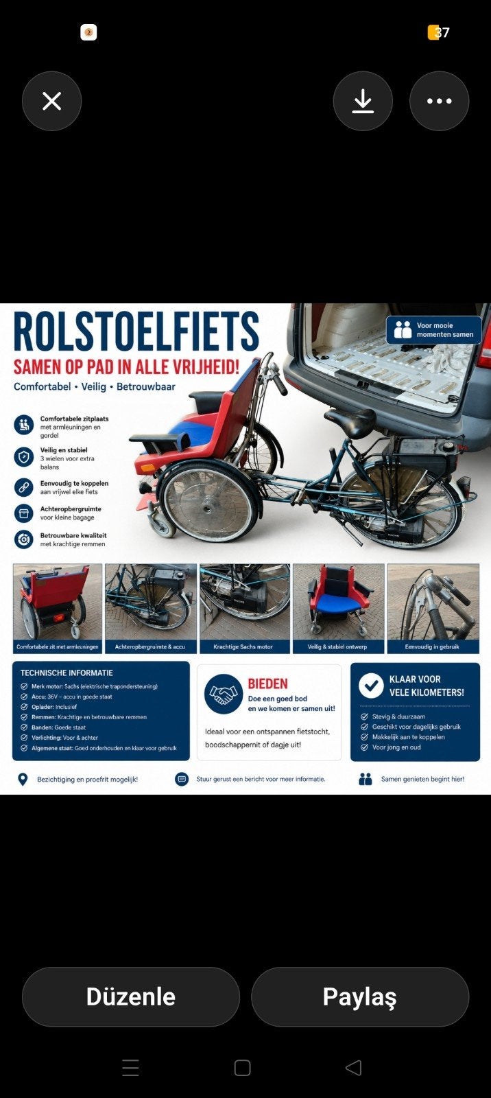 Motorfiets/fiets met Sachs benzinemotor, Ophalen of Verzenden, Gebruikt, Overige modellen