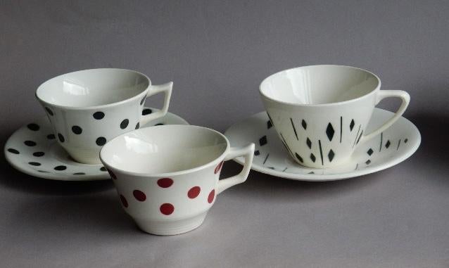 Vintage Villeroy en Boch en Capri kop en schotels  60/70 's, Gebruikt, Ophalen of Verzenden, Overige stijlen, Kop(pen) en/of Schotel(s)
