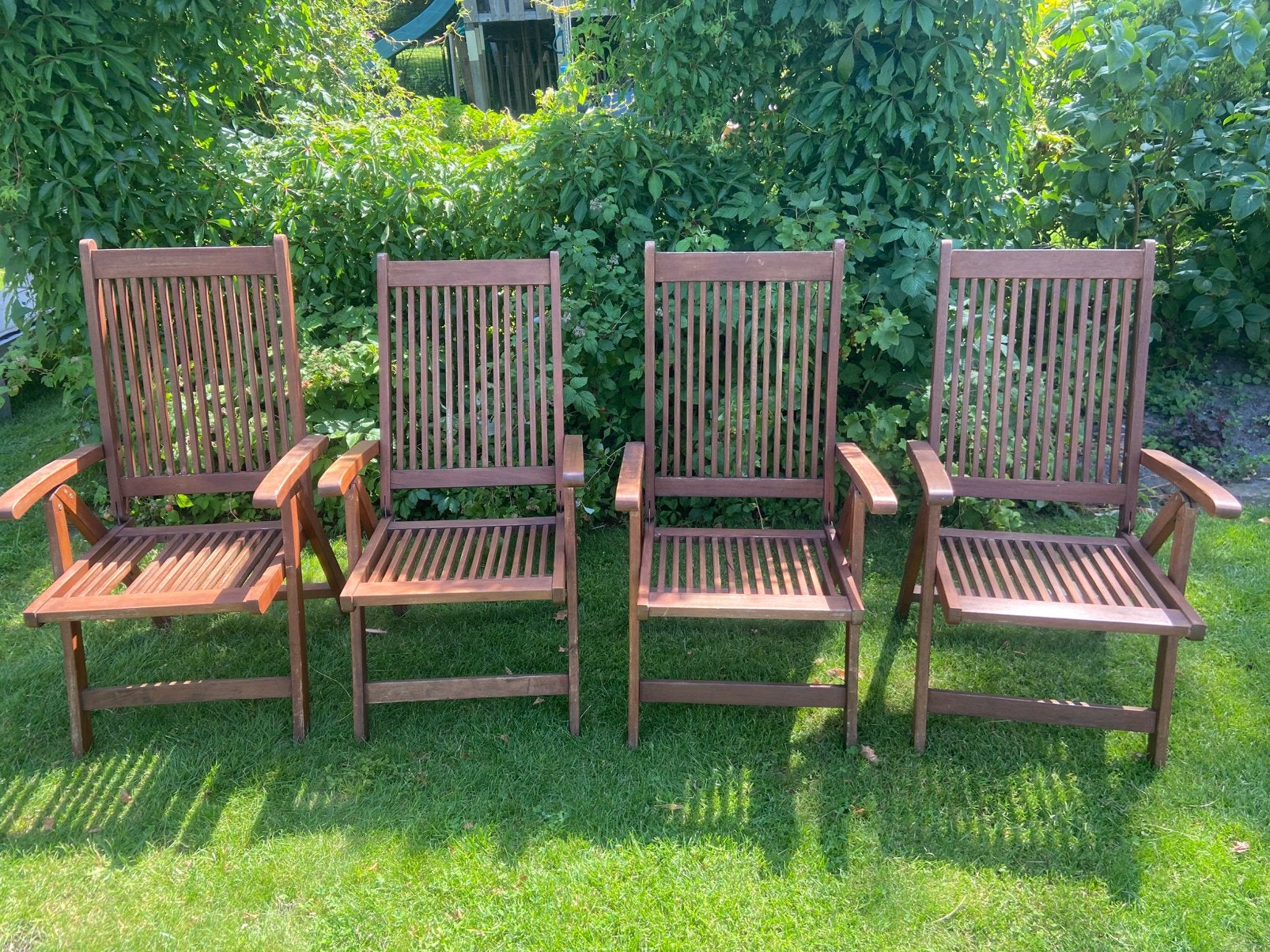 Houten tuinstoelen Jutlandia, Ophalen, Gebruikt, Hout, Verstelbaar
