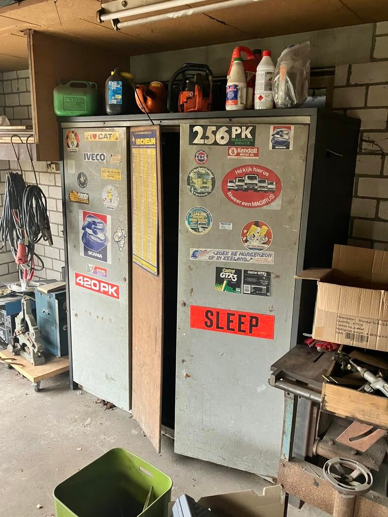 Grote stalen opbergkast, Ophalen, Gebruikt