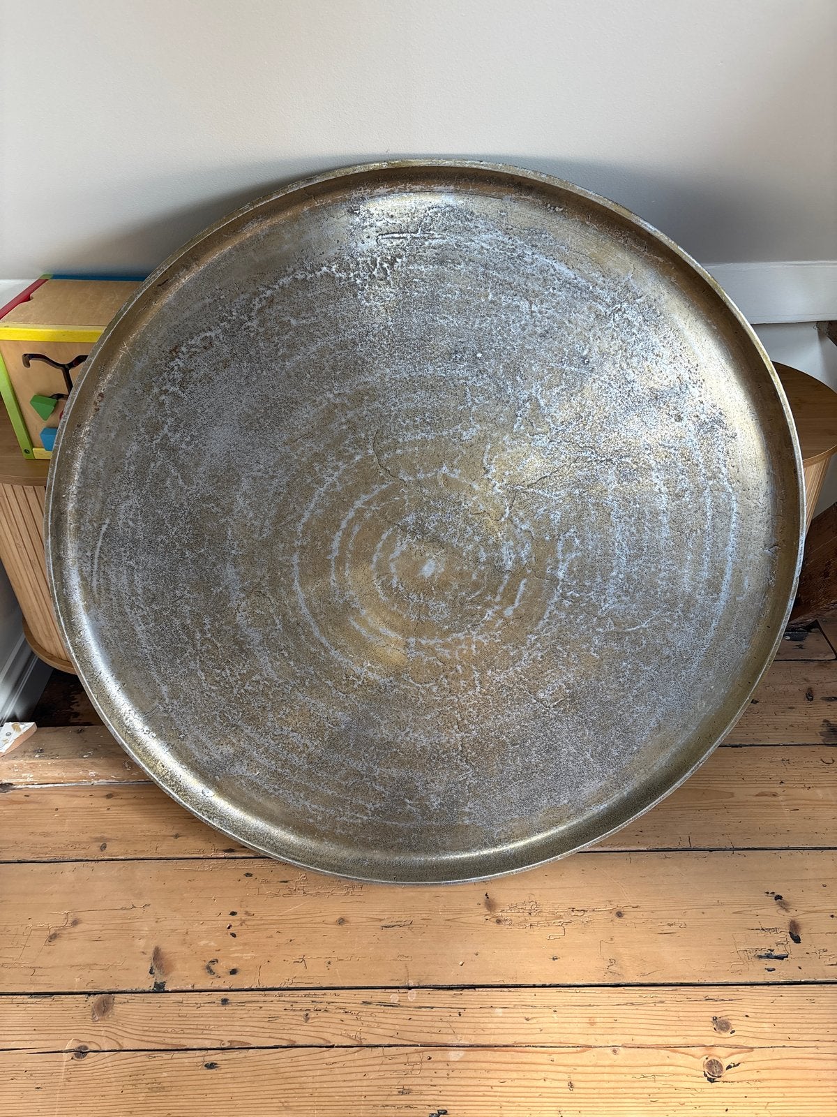 Ronde messing tafel - Diameter 102cm, Ophalen, 50 – 75, 100 tot 150 cm, Rond