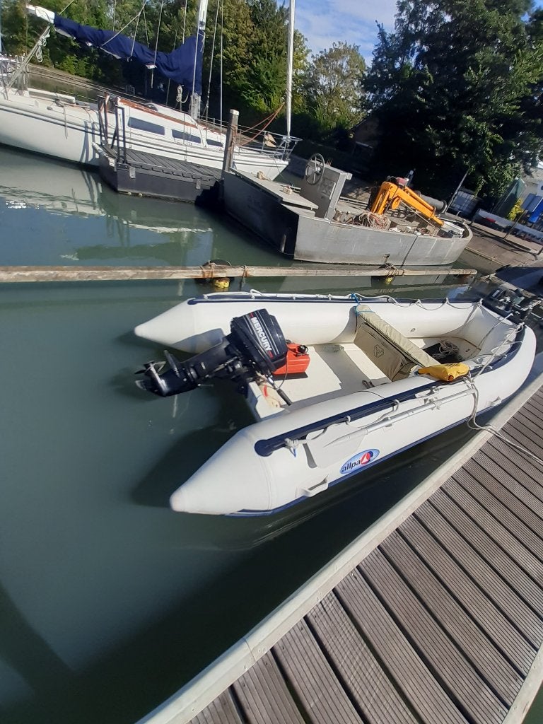 Rib 420 incl. Mariner 9.9pk 2takt en trailer, Polyester/glasvezel, 10 pk, Zo goed als nieuw, Mercury