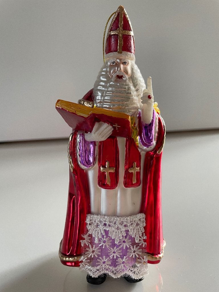 Nieuw Sinterklaas Sint kerstbal glas pop beeld, Diversen, Ophalen of Verzenden, Nieuw