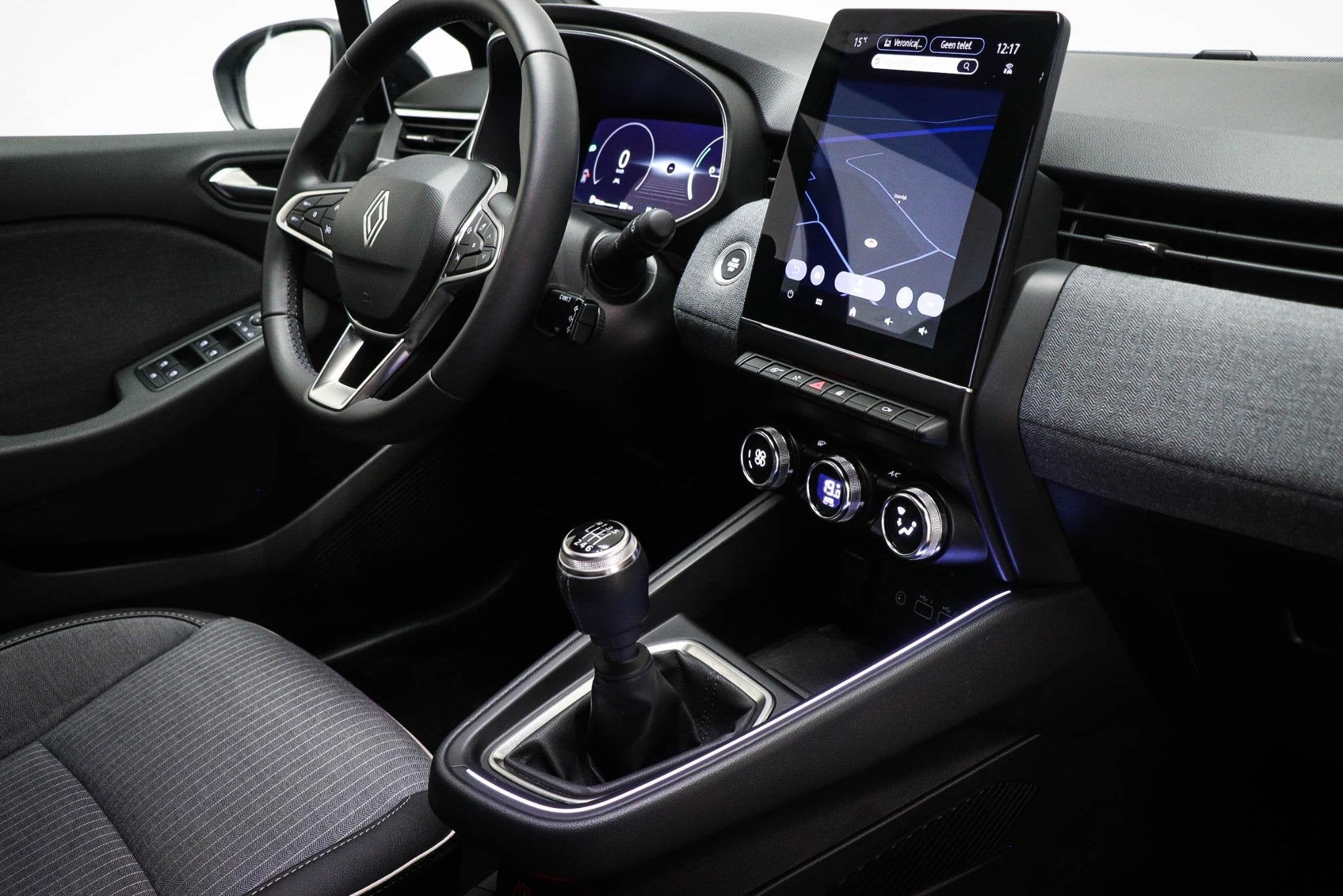 Renault Clio 1.0 TCe 90 GPF techno | LED | DAB | APPLE | 360, Auto's, Gebruikt, Met garantie (alle), Blauw, Leder en Stof