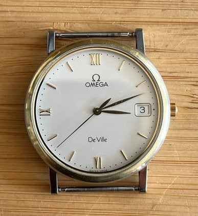 Omega De Ville Quartz – Vintage Dress Watch (Jaren '90), Ophalen, Goud, Omega, 1960 of later