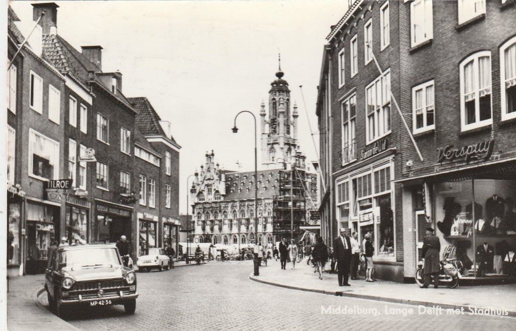 middelburg- lange delft, Ophalen of Verzenden, 1940 tot 1960, Zeeland