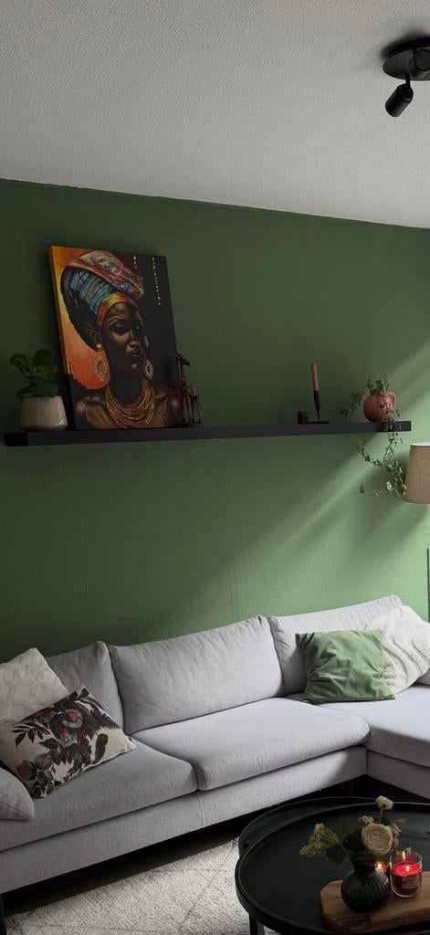 IKEA wandplank 190 cm – zwart/bruin – inclusief bevestiging, Ophalen, Zo goed als nieuw