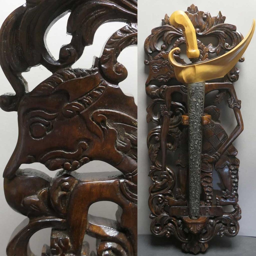 Blawong BIMA Keris houder BV2 Wayang Paneel kunst Indonesie, Ophalen of Verzenden