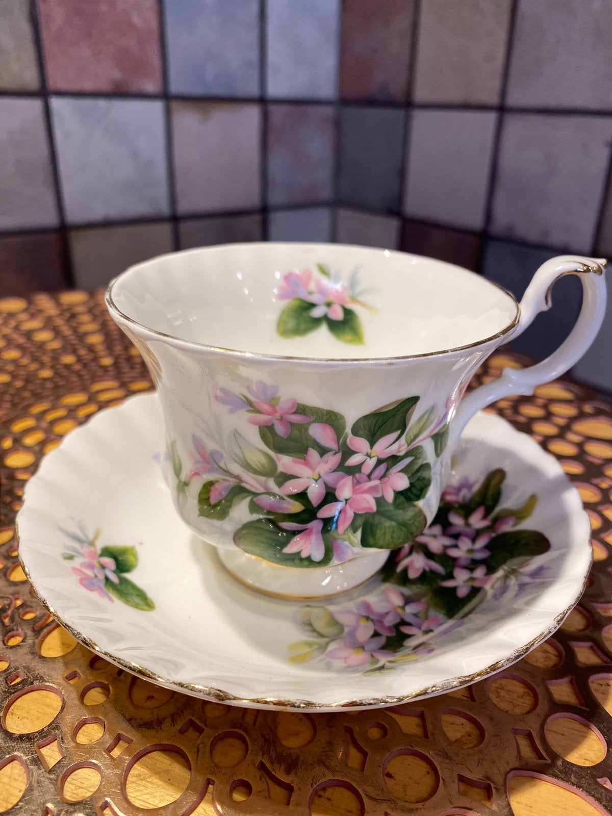 Royal Albert Mayflower en Forget me not,2 kop en schotel, Ophalen of Verzenden