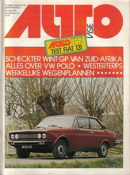 Autovisie 6 1975 : Fiat 131 Mirafiori - Lancia Montecarlo, Ophalen of Verzenden, Gelezen, Algemeen