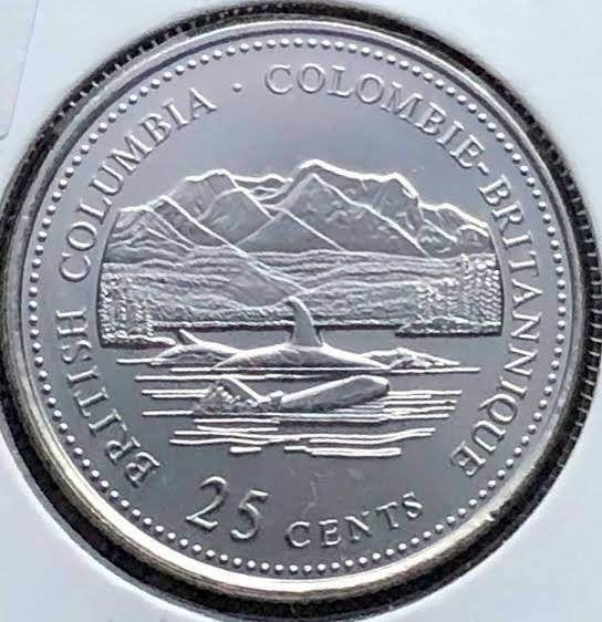 Canada - 25 cent 1992 - British Columbia - circulated, Verzenden, Noord-Amerika, Losse munt
