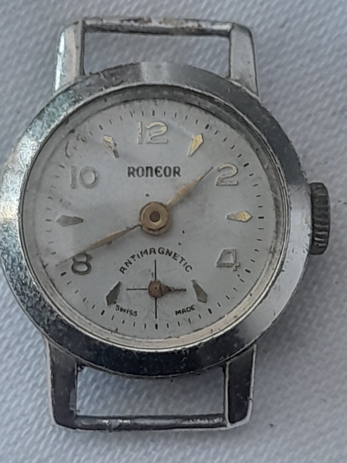 Oude Horloge Roneor, Ophalen of Verzenden, Staal, Overige merken, 1960 of later