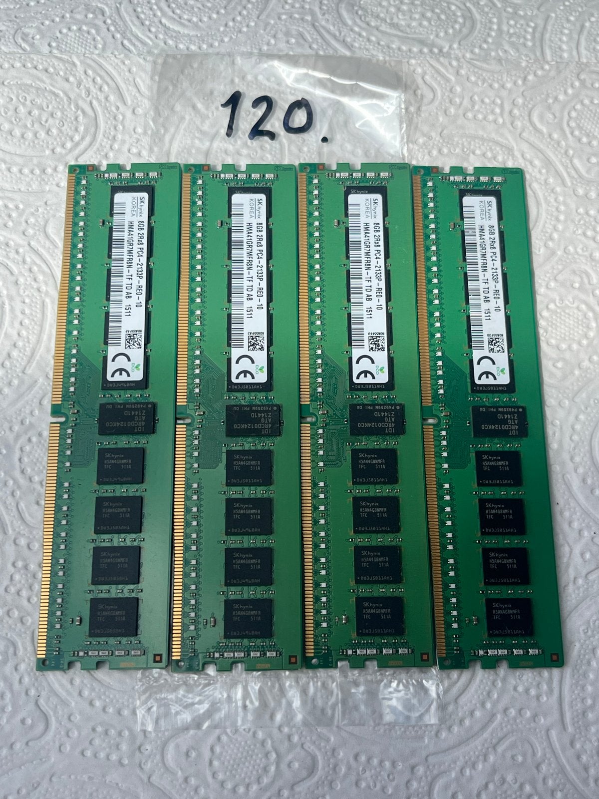 #120- 4x 8GB DDR4 RAM Geheugenmodules ECC server Memory, Computers en Software, RAM geheugen, Verzenden, Server, DDR4, 8 GB