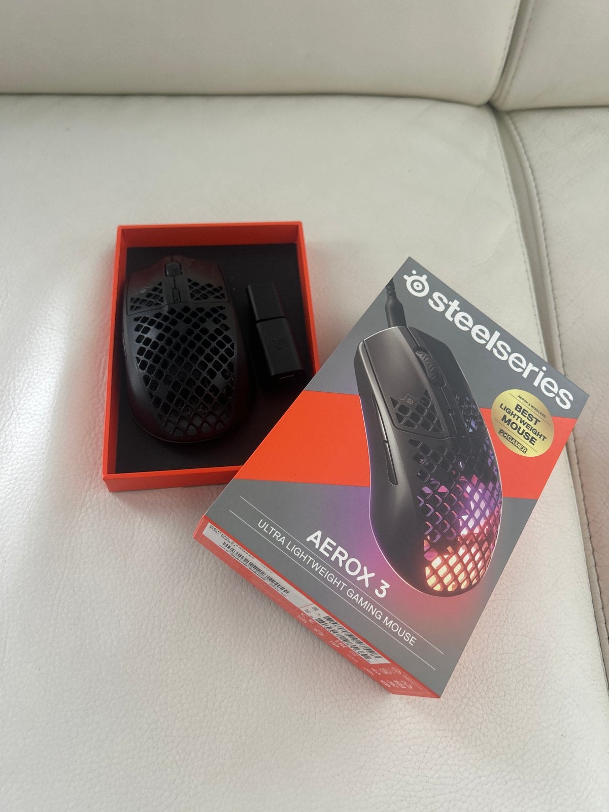 SteelSeries Aerox 3 Wireless Gaming Muis - Mist USB-C kabel, Muis, Gaming muis, Ophalen of Verzenden, Zo goed als nieuw