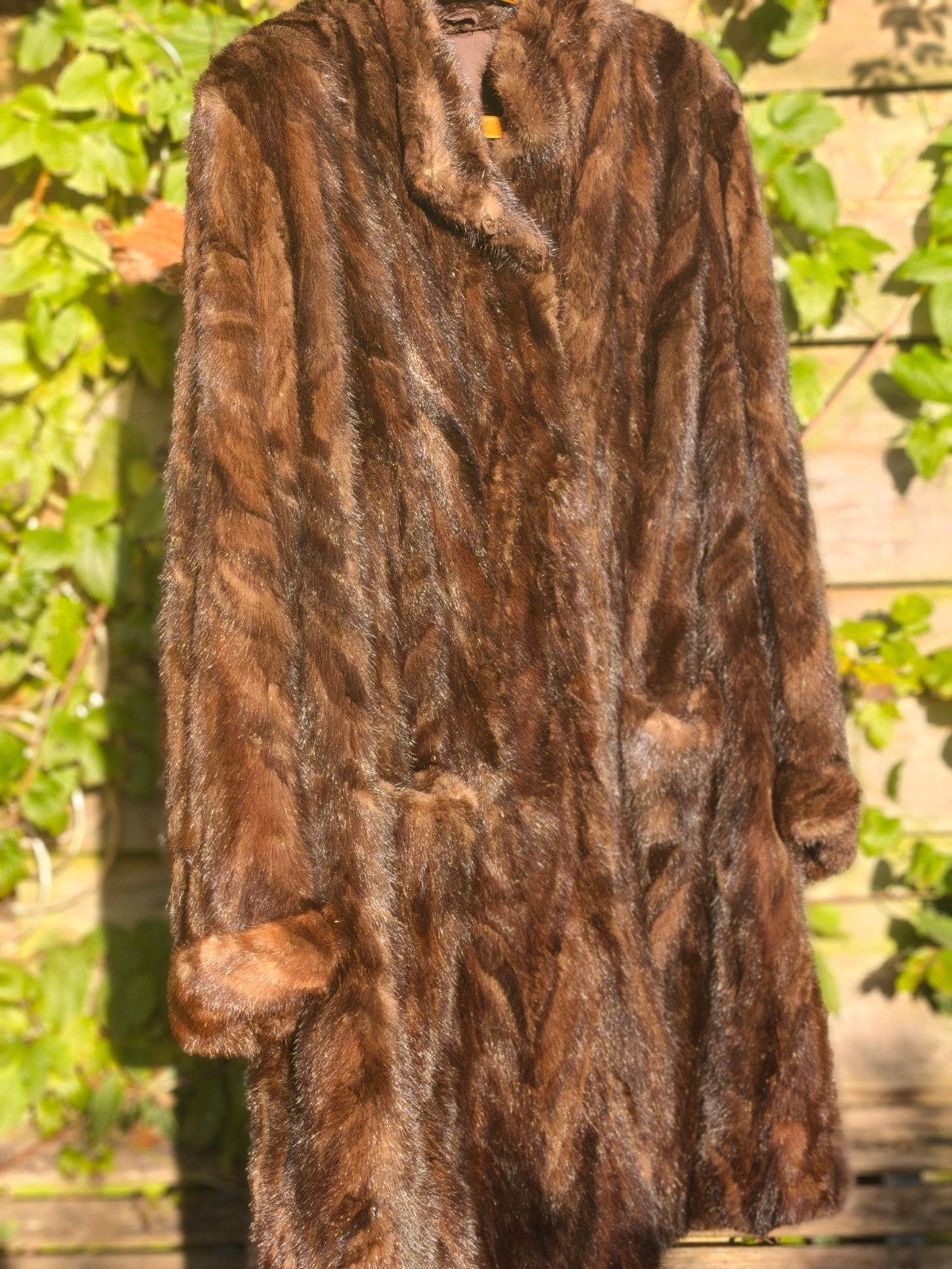 bontjas met apparte muts erbij, Ophalen, Gedragen, Maat 42/44 (L), Bruin