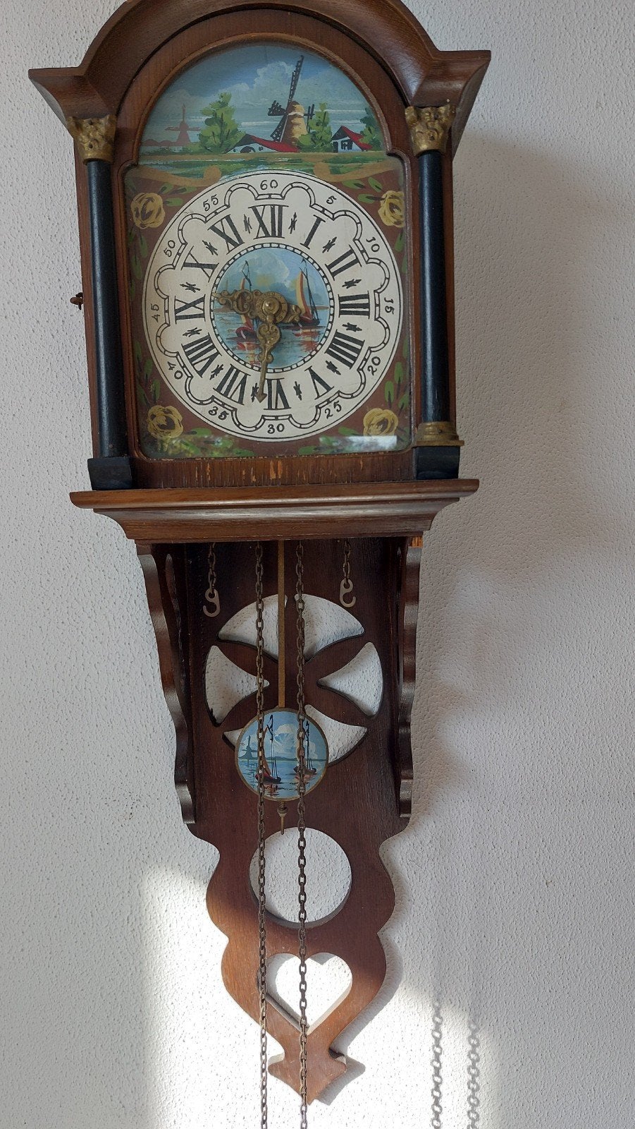 Friese Schippers klok met Handgeschilderde Wijzerplaat, Ophalen