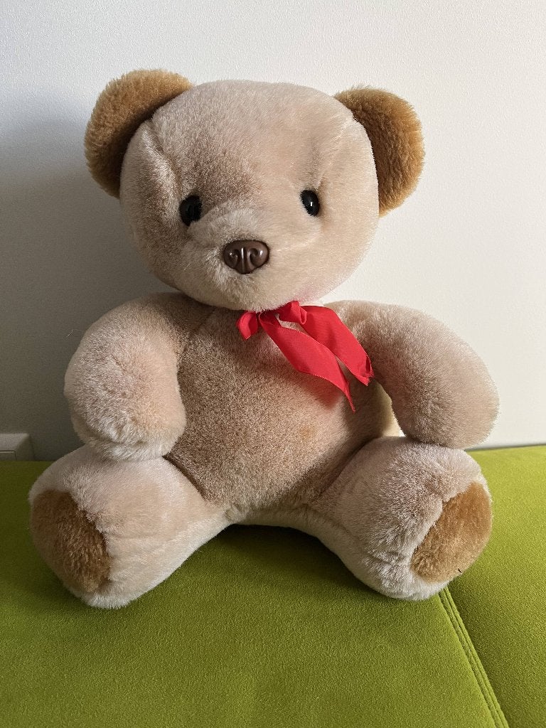 Vintage Minouche Pluche Beer H32 cm - Netjes, Ophalen of Verzenden, Zo goed als nieuw, Stoffen beer, Overige merken
