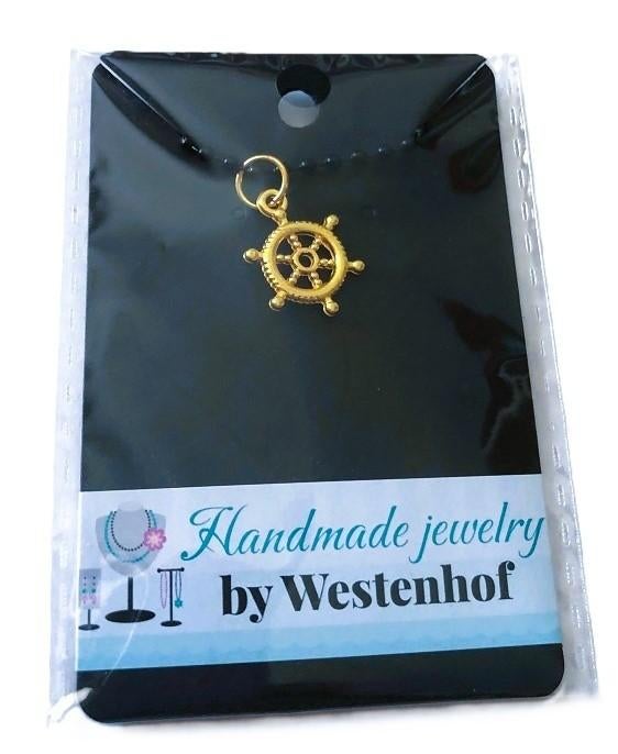 Hanger goud stuurwiel stainless steel goldplated, Verzenden, Nieuw, Goud, Overige materialen