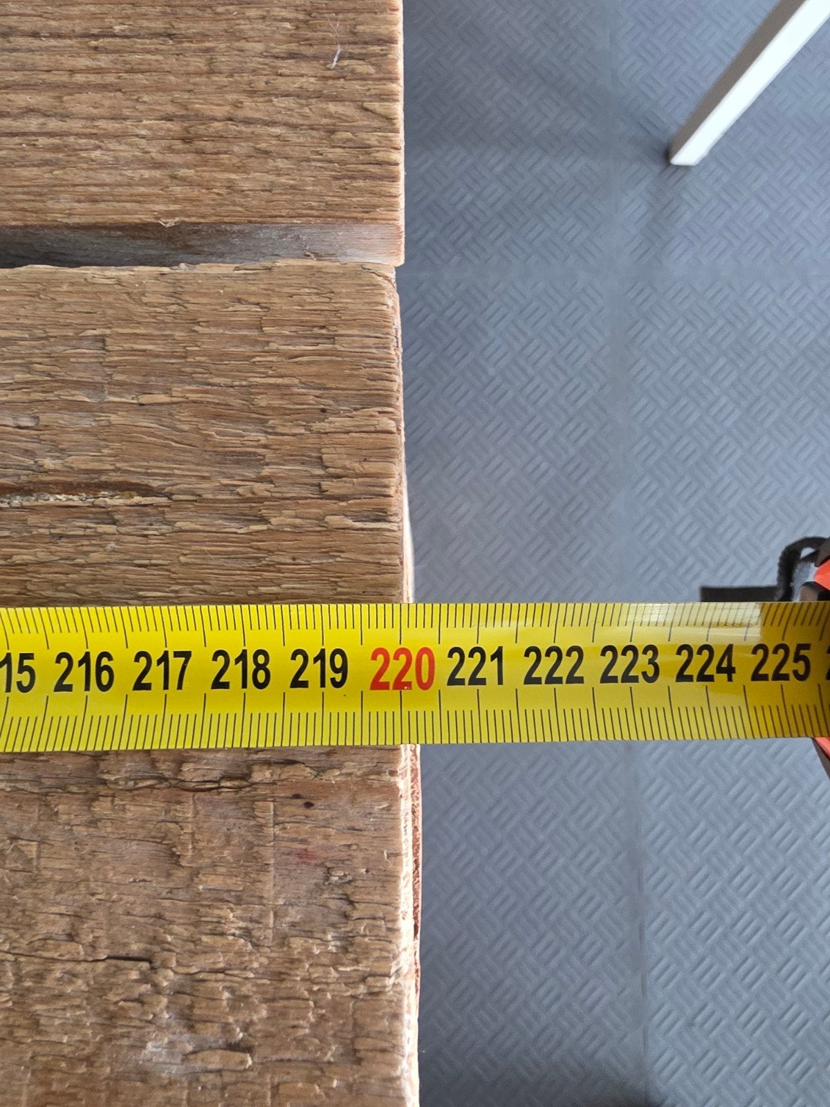 Robuuste houten tafel - 220x100 cm, Ophalen, Gebruikt, Rustiek, 200 cm of meer