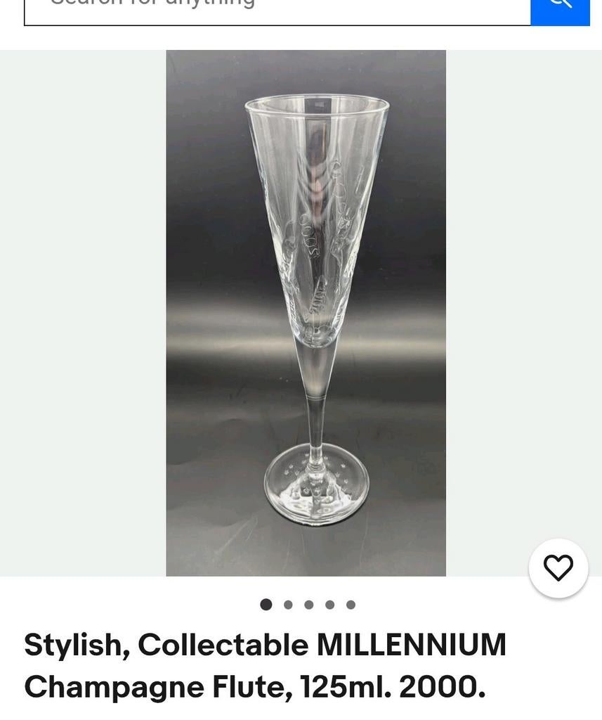 Stijlvolle Millennium Champagne Flute, 125ml - Jaar 2000, Ophalen of Verzenden