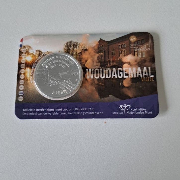 Coincard Woudagemaal Vijfje 2020 BU kwaliteit, Ophalen of Verzenden, Euro's, Losse munt