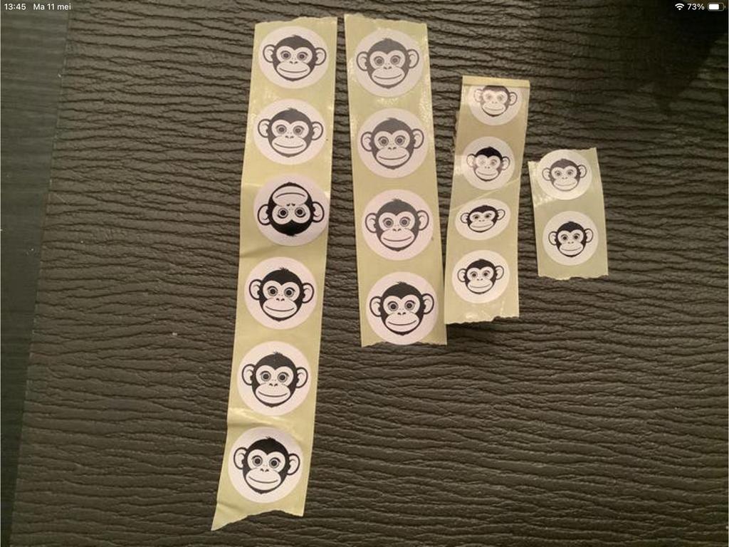 42x jumbo spaarzegels zegels monkeez aapjes apen aap knuffel, Ophalen of Verzenden