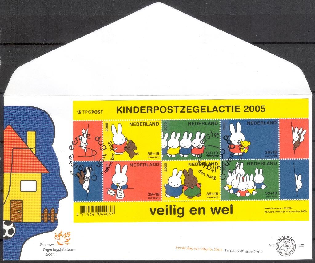 E522 - kind 2005 - veilig en wel - Nijntje - blok, Verzenden, Onbeschreven, Nederland