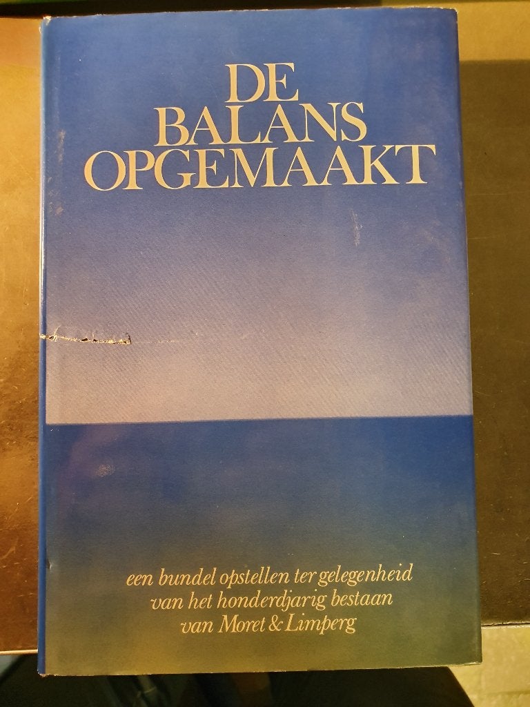 Moret & Limperg, De balans opgemaakt 100 jaar bestaan, Ophalen, Zo goed als nieuw