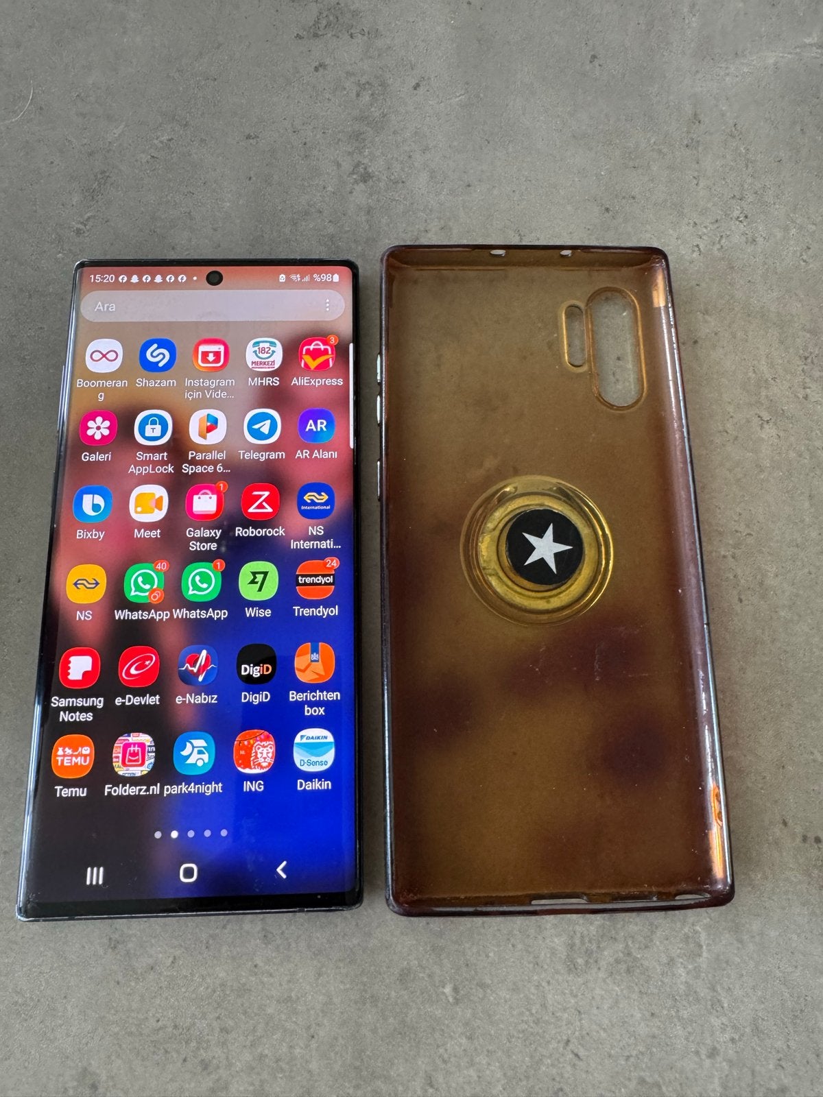 Samsung Galaxy Note 10 met hoesje, Telecommunicatie, Mobiele telefoons | Samsung, Gebruikt, Zwart, Touchscreen, Ophalen of Verzenden