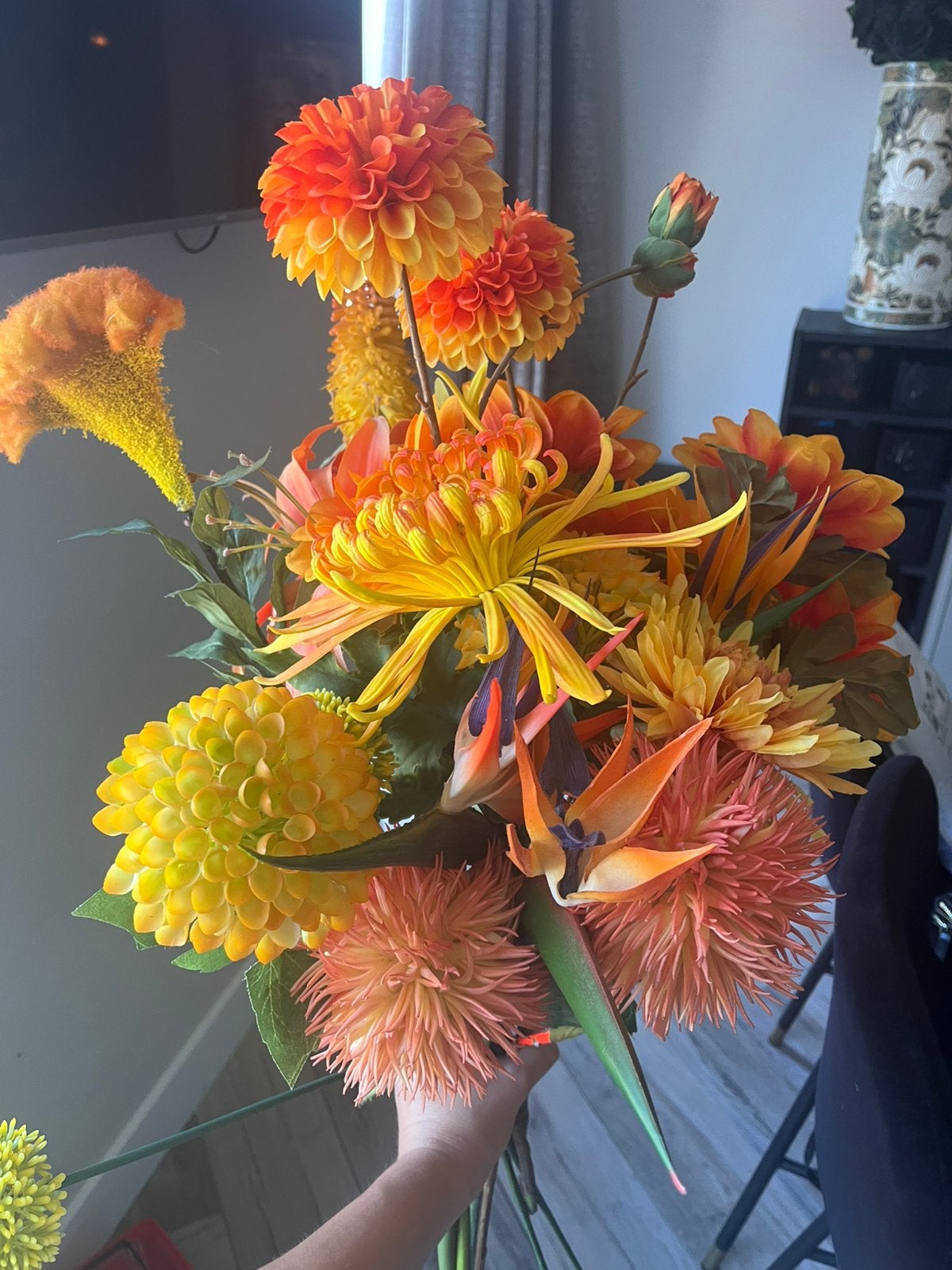 Kunstbloemen boeket, Tuin en Terras, Ophalen, Volle zon, Knol