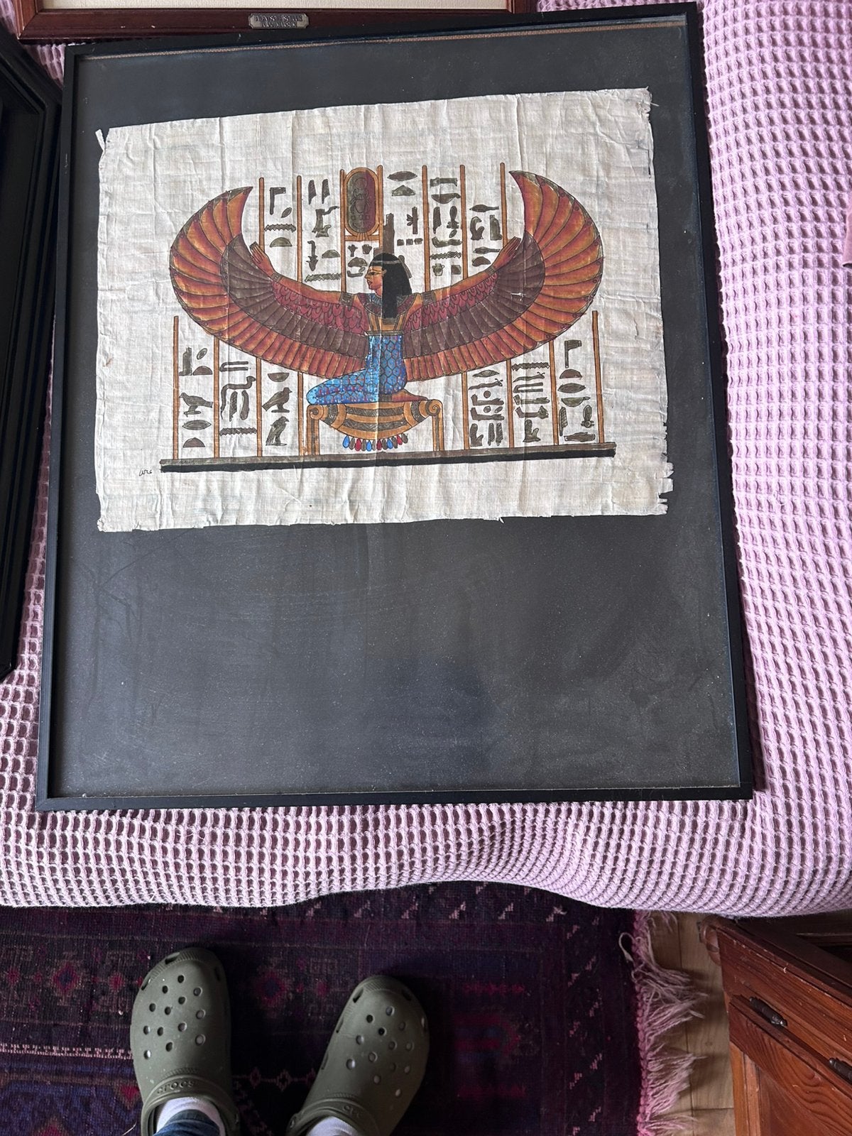 Authentieke Papyrus met zonnegod  RA, Overige materialen, Minder dan 50 cm, 50 tot 75 cm, Ophalen of Verzenden