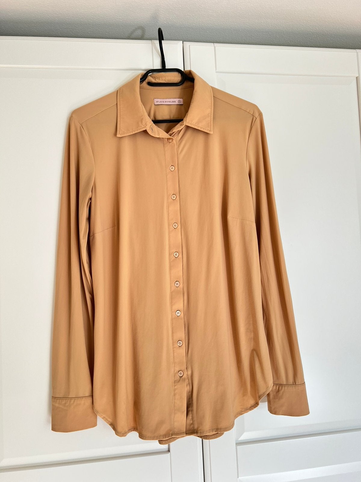 Studio anneloes poppy blouse M dark sahara / beige, Kleding | Dames, Maat 38/40 (M), Beige, Ophalen of Verzenden, Zo goed als nieuw