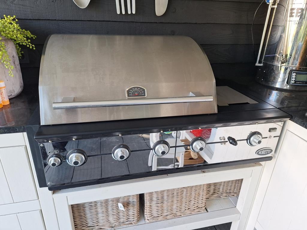 Boretti Ligorio Top Inbouw Gasbarbecue RVS, Ophalen, Gebruikt, Boretti