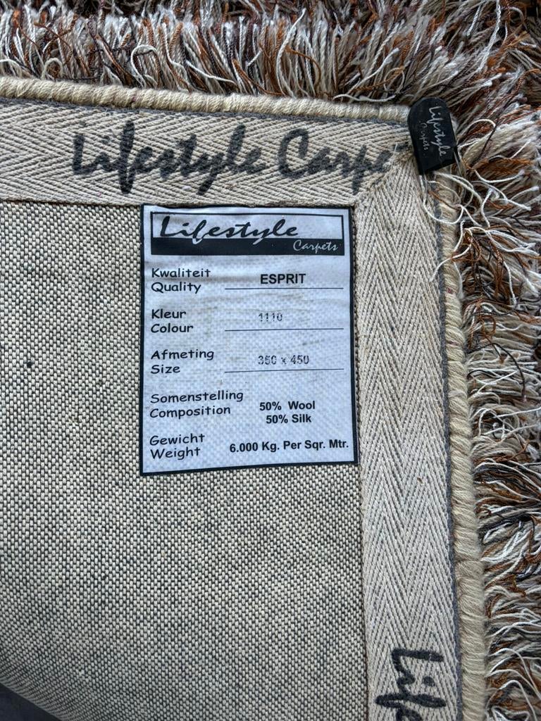 Luxe hoogpolig vloerkleed 350x450 cm, Ophalen, Gebruikt, Beige, 200 cm of meer