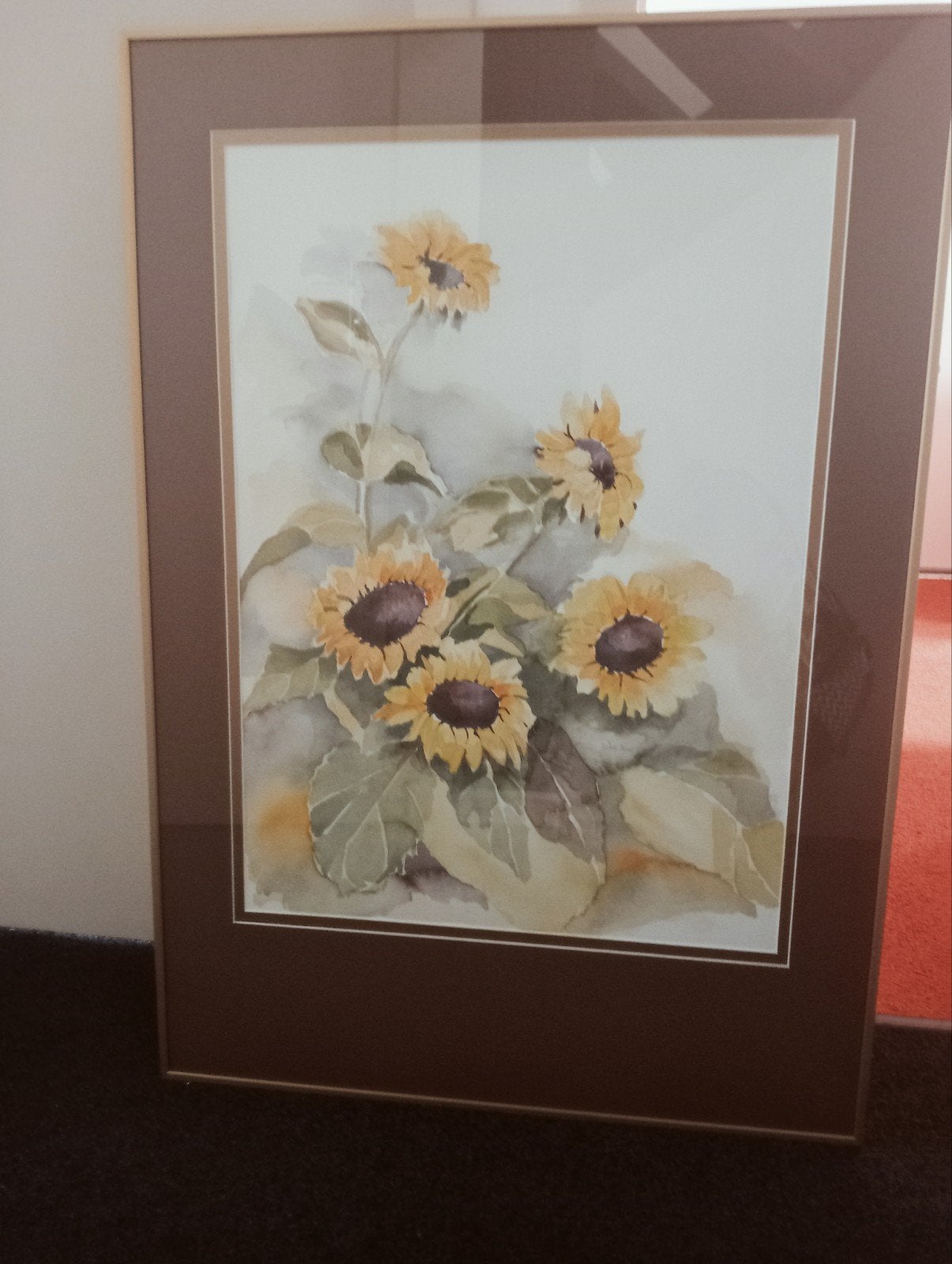 Schilderij zonnebloemen 70x100 in eigen opdracht gemaakt, Ophalen, Oorspronkelijke maker, Zo goed als nieuw, Schilderij