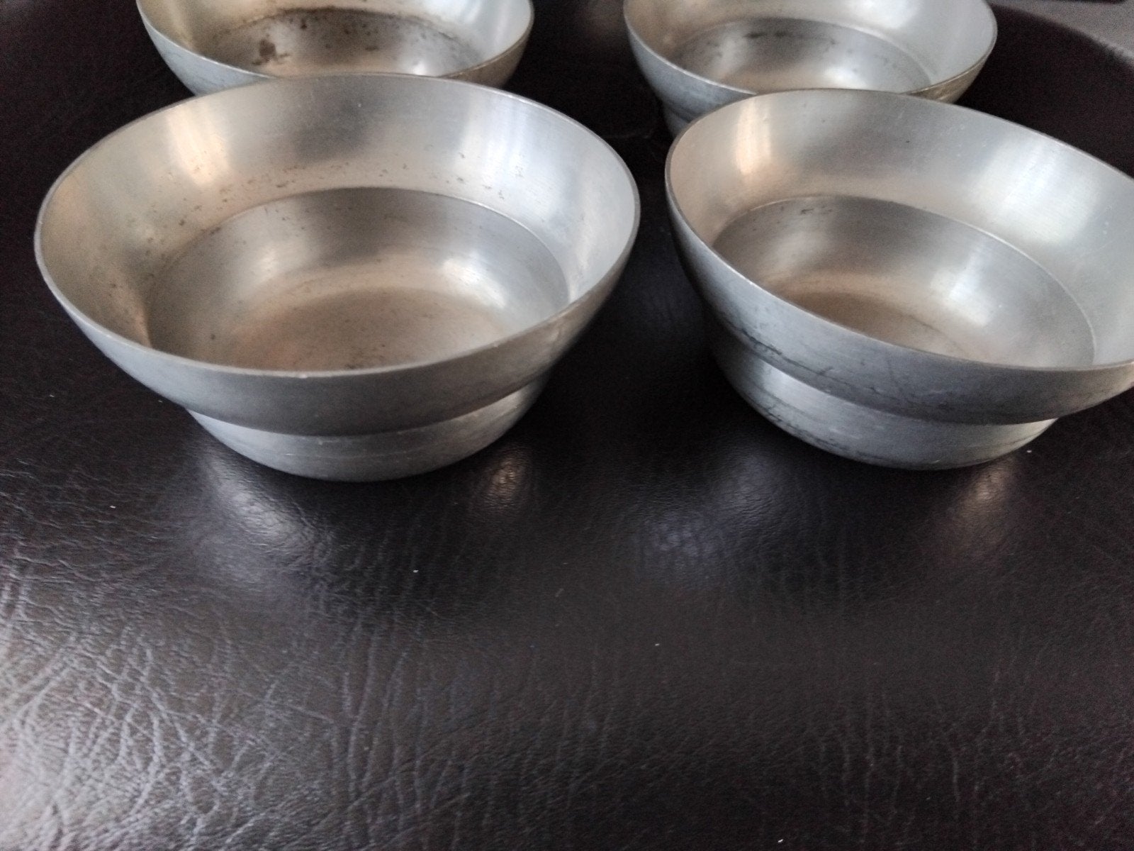 Set van 4 vintage tinnen schaaltjes van Meeuws & Zoon, Ophalen of Verzenden