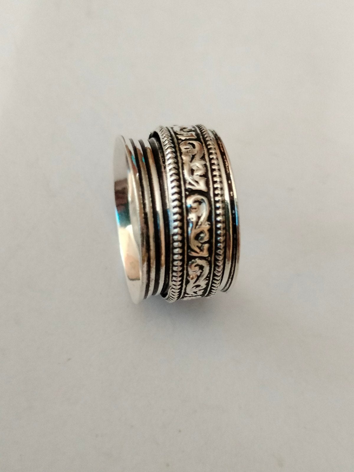 Zilveren spinner ring maat 20, 20 of groter, Verzenden, Nieuw, Dame