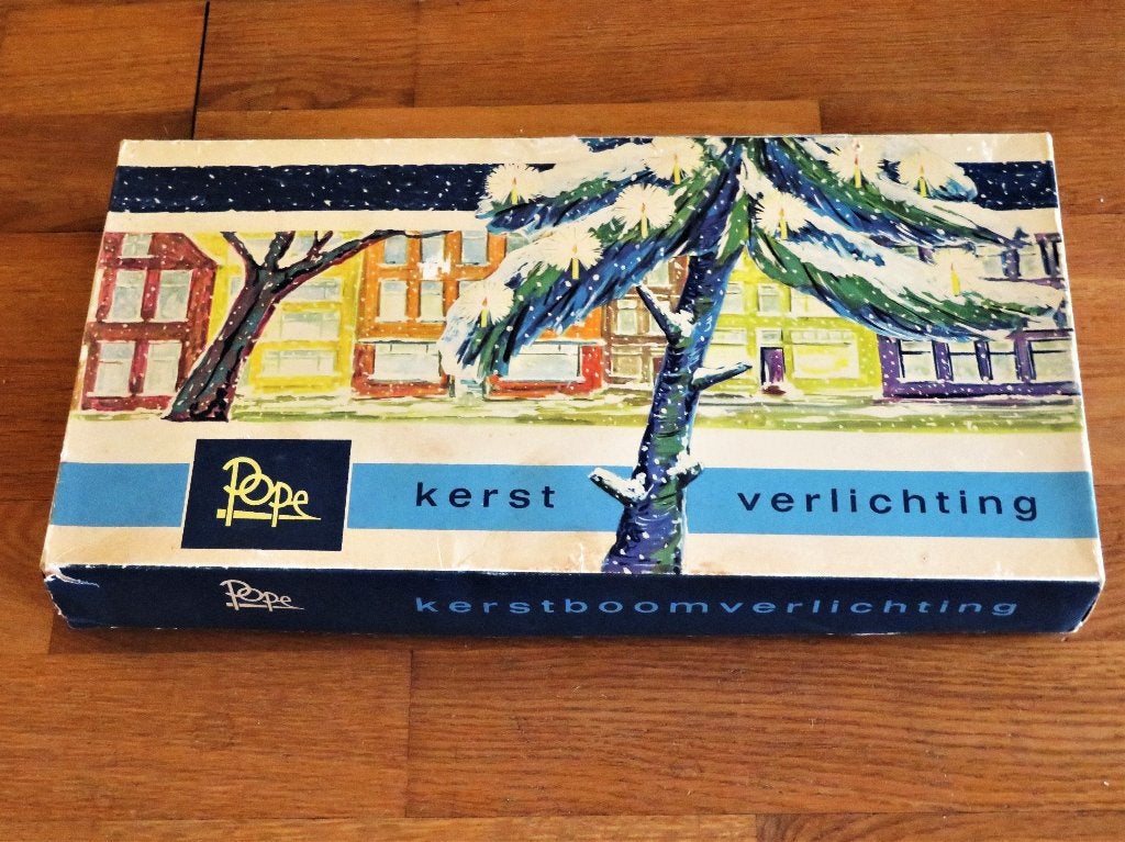 Oude Pope Kerstverlichting met 12 kaarslampjes, Diversen, Ophalen of Verzenden