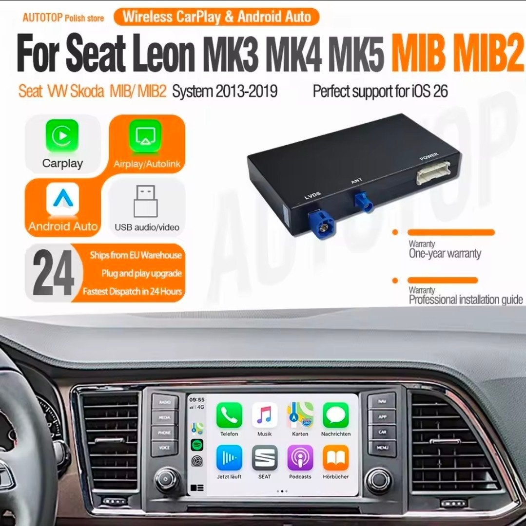 Draadloze CarPlay/Android Auto voor Seat/VW/Skoda 2013-2019, Ophalen of Verzenden, Nieuw