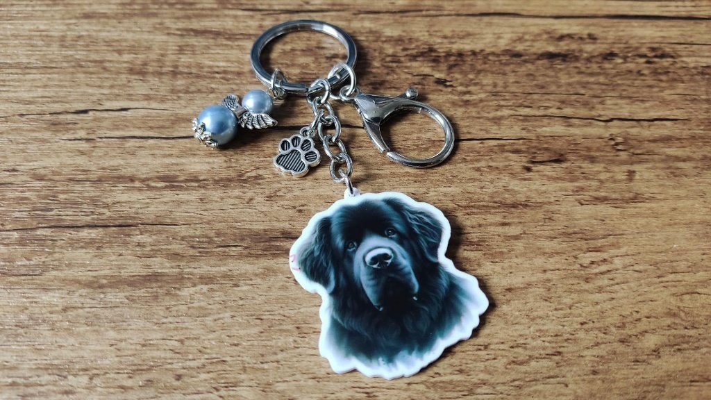 Sleutelhanger Newfoundlander groot met beschermengeltje, Verzenden, Nieuw, Dier of Natuur