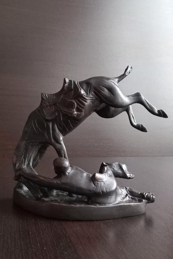 Brons beeld Frederic Remington The Wicked Pony -N.3223, Ophalen of Verzenden, Brons